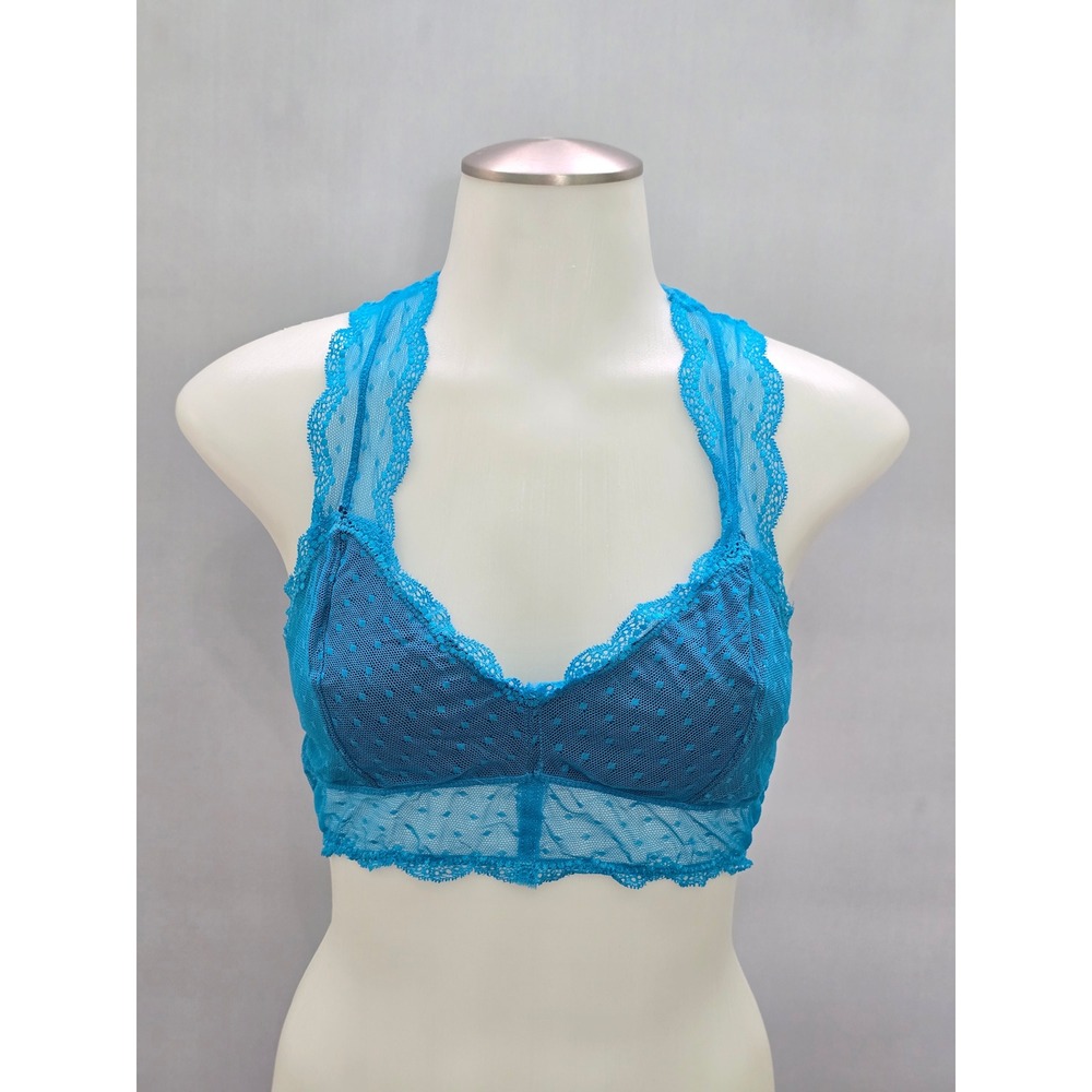 Honeydew Blue Romantic Boudoir Bridal Cottage Lingerie Feminine Lace Bra Medium